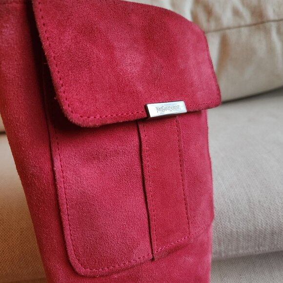 YSL Vibrant Pink Knee-High Suede Boots – US 7.5 - Picture 4 of 15